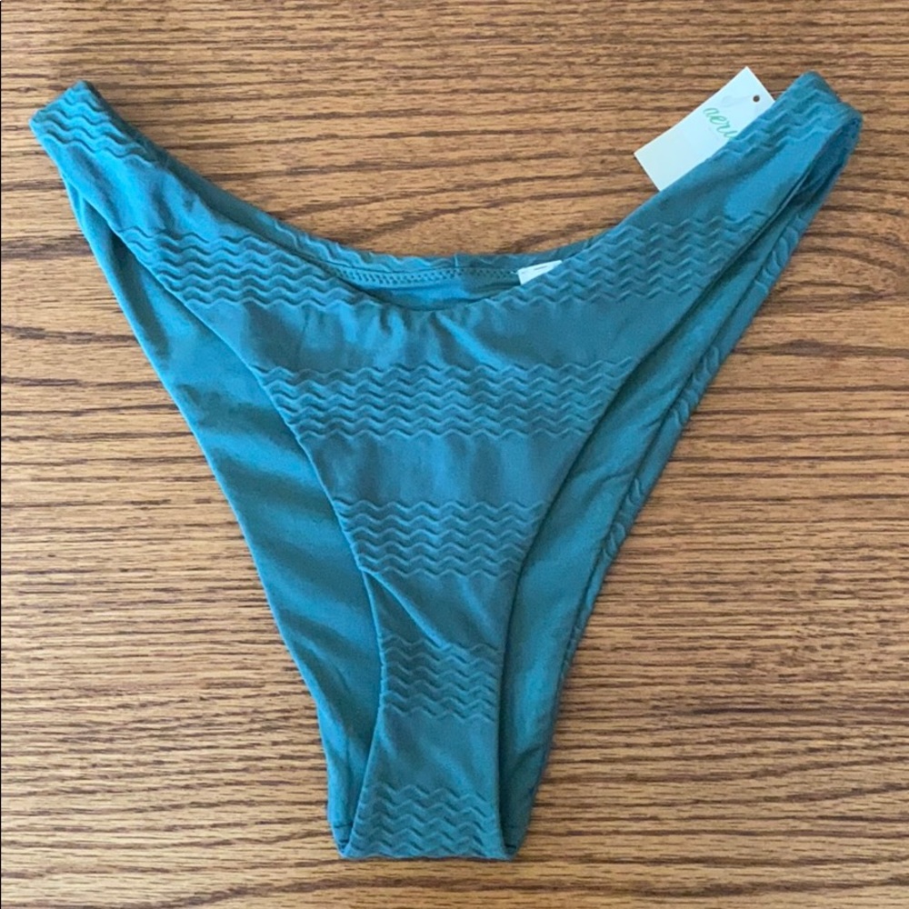Aerie High Cut Cheeky Bikini Bottom (Gatsby Green)